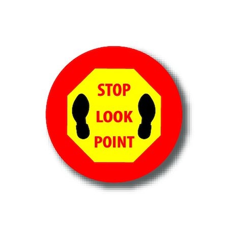 Ergomat 16in CIRCLE SIGNS - Stop Look Point DSV-SIGN 256 #1778 -UEN